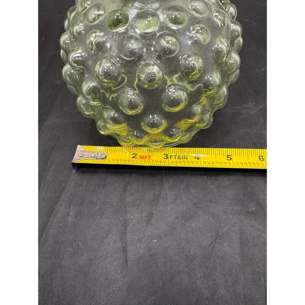Vintage Green Hobnail Glass Compote Pedestal Bowl Candy Dish Centerpiece 16